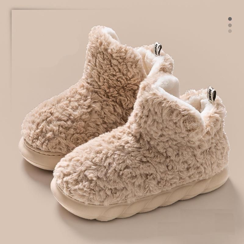 Zapatos antideslizantes peludos para mujer