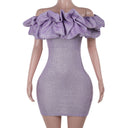 Vestido tipo tubo sin mangas brillante para mujer