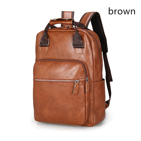 Travel Computer Large Backpack Pu Leather Personality Fashion Large Capacity - Dazpy