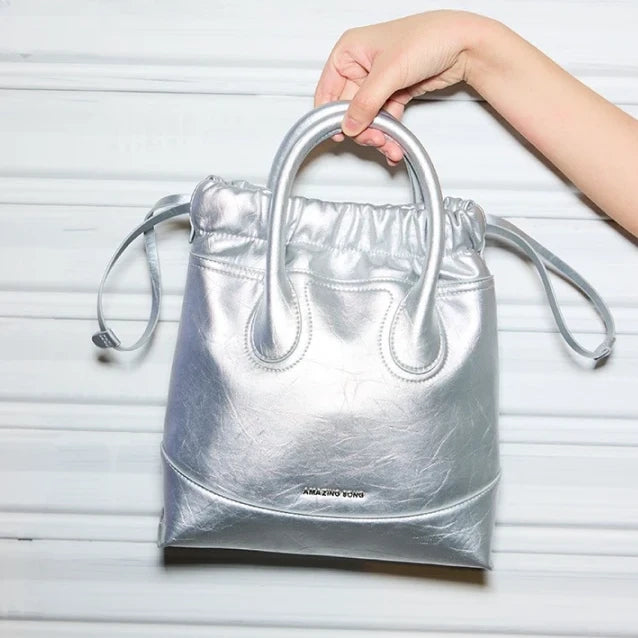 Silver Moonlight Crossbody Evening Bag