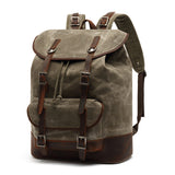 Vintage Waterproof Rucksack Leather Travel Backpack - Dazpy