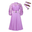 Women's Lace-Detail Pleated Dress