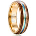 6MM Wide Electroplated Gold Inlaid Locust Wood Opal - Dazpy