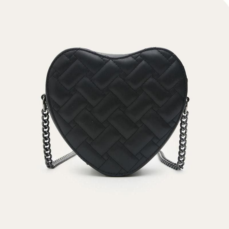 Bolso bandolera en forma de corazón con detalles de diamantes de imitación de colores