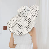 Chic Oversized Polka Dot Sun Hat for Women