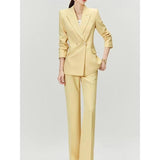 Elegant Yellow Office Pantsuit