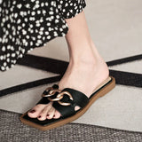 Classic Comfort Retro Slippers with Metal Buckle