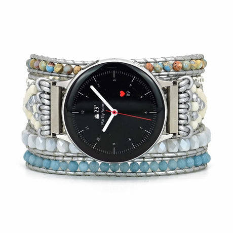 Natural Stone Crystal Woven Watch Band - Dazpy