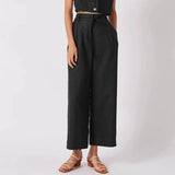 Elegant High-Waist Korean Style Office & Streetwear Linen Trousers