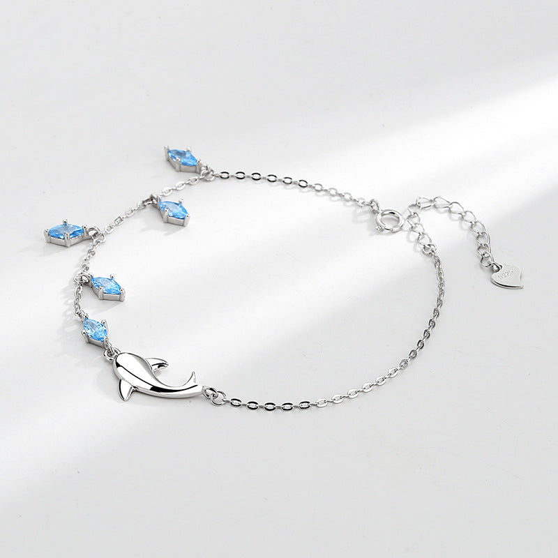 Sterling Silver Dolphin Love Bracelet - Dazpy