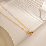 Elegant Stainless Steel Pearl Pendant Necklace for Women