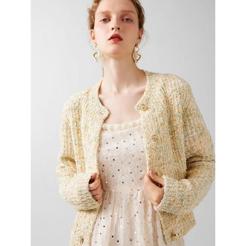 Eleganter kurzer Cardigan mit geometrischem Muster für Damen