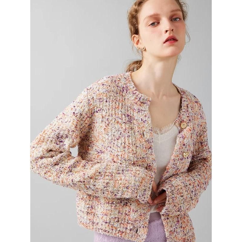 Eleganter kurzer Cardigan mit geometrischem Muster für Damen