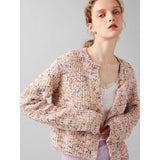 Elegant Geometric Pattern Short Cardigan for Women