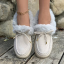 Zapatos de invierno sin cordones y tacón bajo para mujer