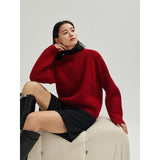 Warmer, locker sitzender Pullover aus melierter Wolle