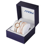 Watch With Exquisite Diamond Bracelet In Blue Box - Dazpy