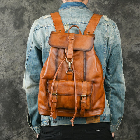 Leather Backpack For Leisure Travel - Dazpy