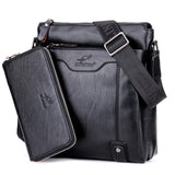 One Shoulder Men's Leather Bag Crossbody Business Briefcase - Dazpy