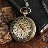 Vintage Men's And Women's Engraved Hollow Automatic Mechanical Pocket Watch - Dazpy