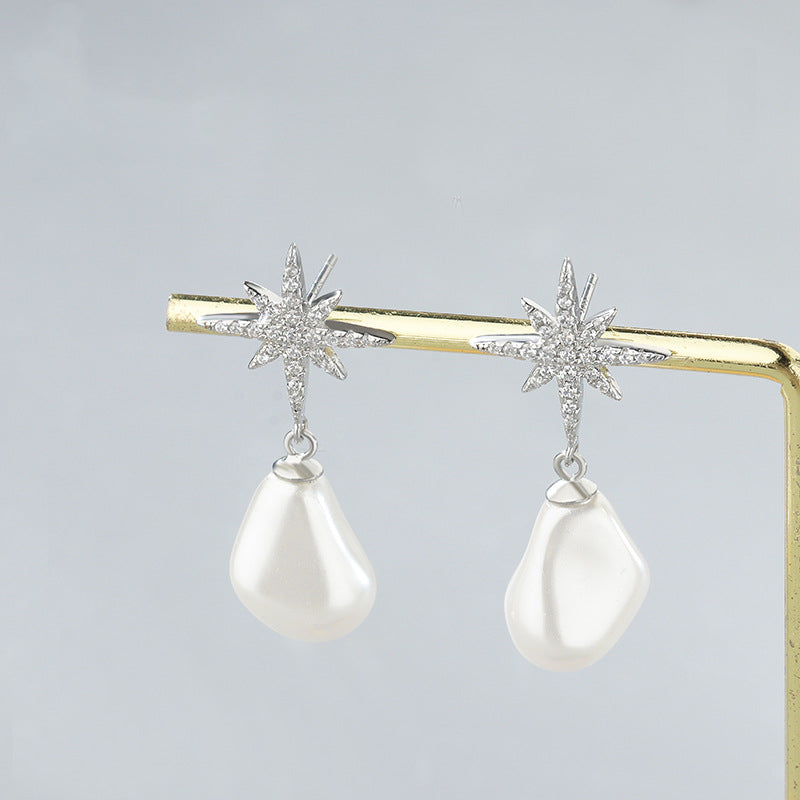 Sterling Silver Baroque Pearl Earrings For Women - Dazpy