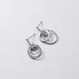 S925 Silver Simple Diamond Inlaid Round Earrings Female - Dazpy