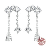 S925 Silver Drop Zircon Delicate Sparkle Earrings - Dazpy