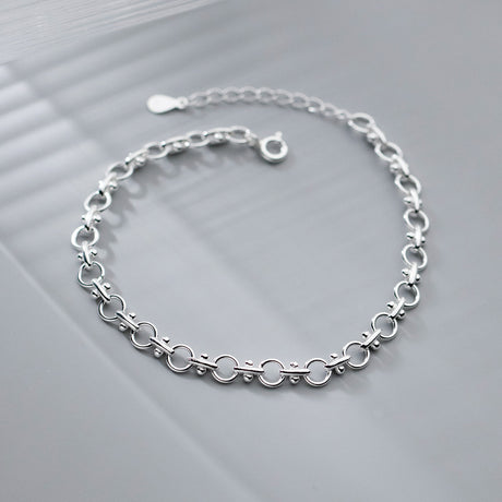 S925 Sterling Silver Division Round Bracelet - Dazpy