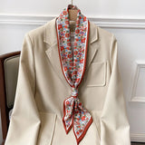 Floral Print Long Polyester Scarf - Versatile & Stylish Accessory for Every Season