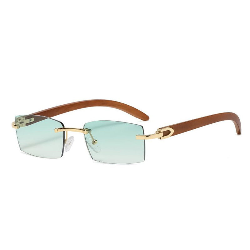 Rimless Wooden Sunglasses