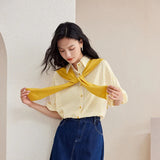 Yellow Striped Casual Button-Down Shirt