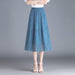 Casual Striped A-Line Skirt with Elastic Waist