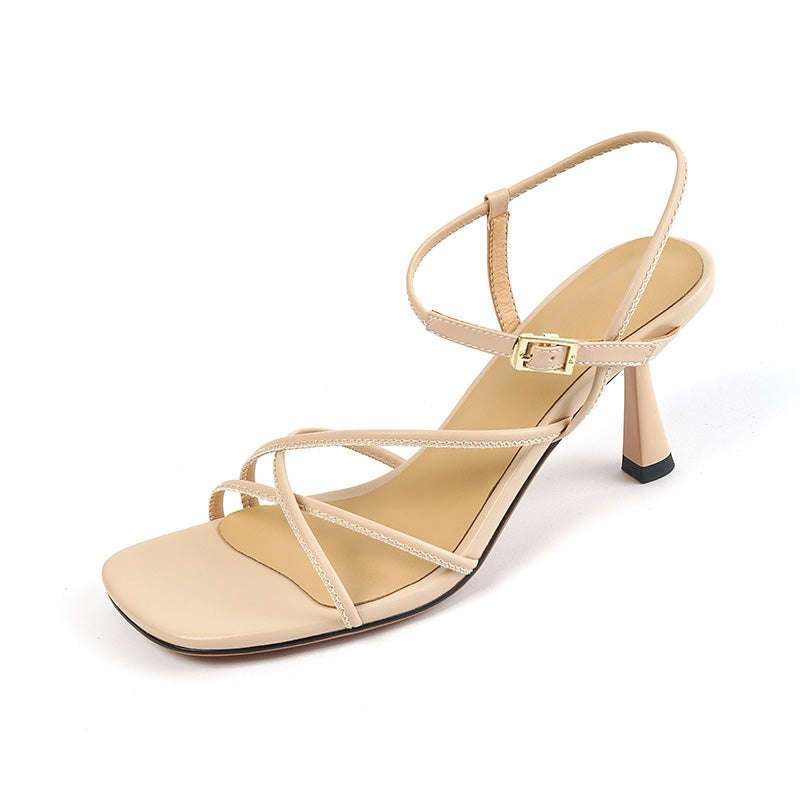 Elegante quadratische High Heels Sandalen für Damen