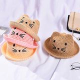 Summer Baby Straw Hat with Cute Cat Ears