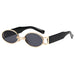 Ovale Steampunk-Sonnenbrille im Vintage-Stil