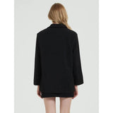 Elegante abrigo blazer negro para mujer