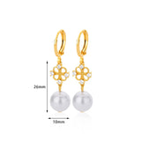 Butterfly Imitation Pearl Dangle Earrings - Trendy Stainless Steel Jewelry