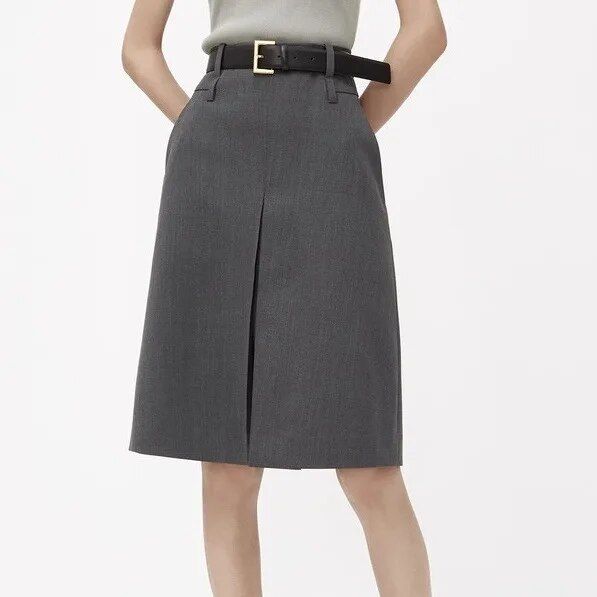 Slit Hems Midi Skirt