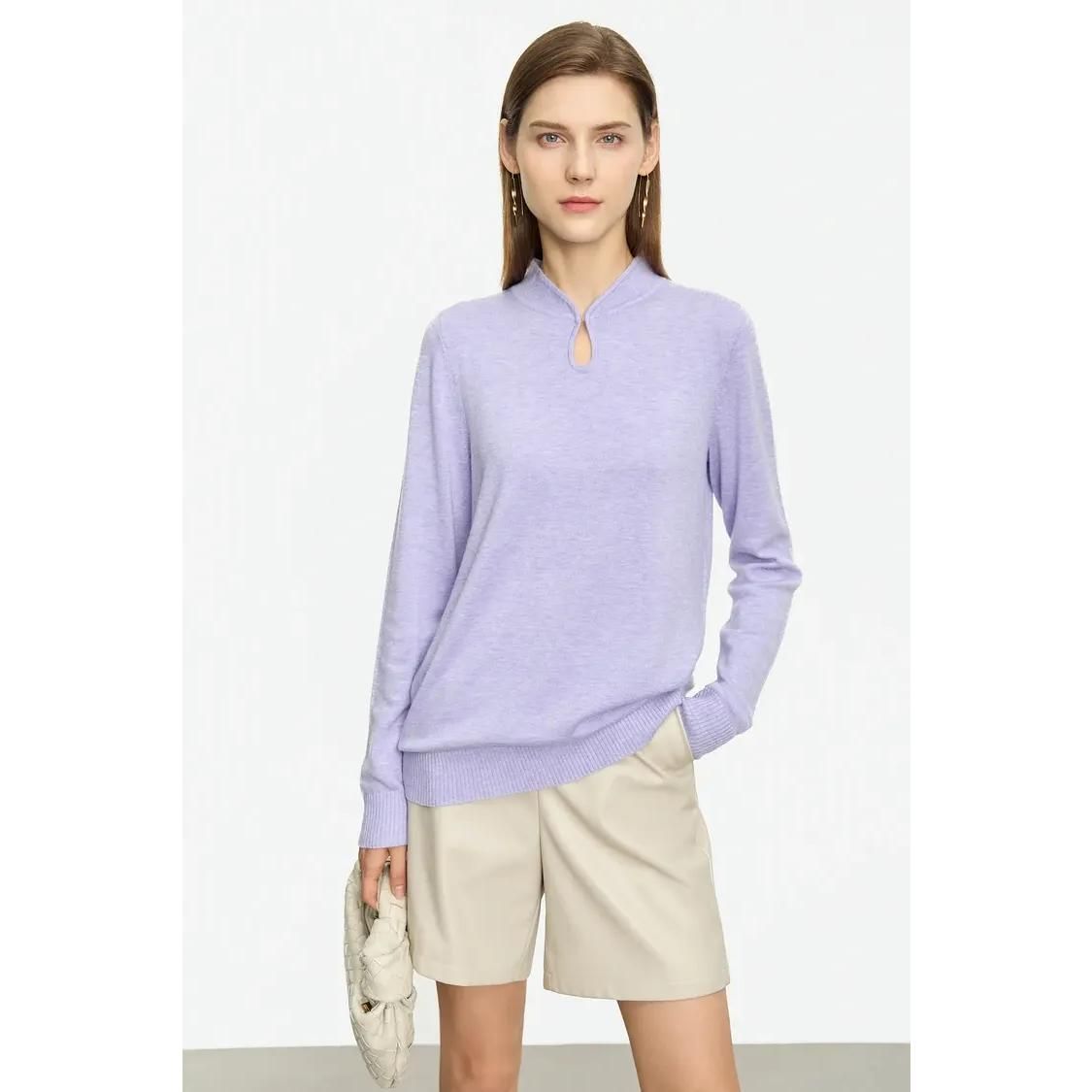 Minimalist U-Collar Long Sleeve Pullover