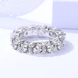 Female S925 Sterling Silver Round Zircon Ring - Dazpy