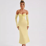 Townlike Elegant Midi Long Slim Bodycon Dress