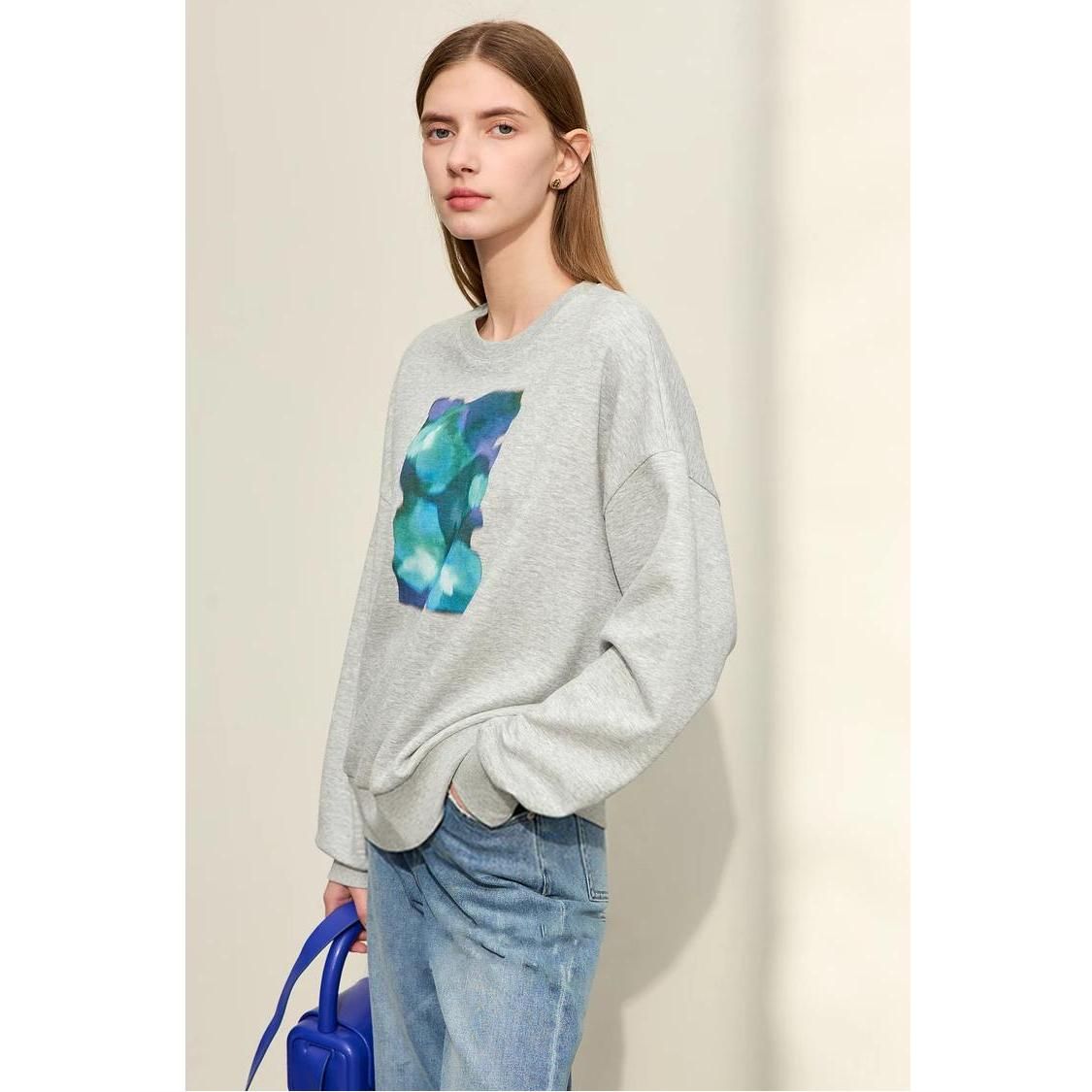 Women's Abstract Print Loose Sweatshirt