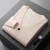 Wool Cardigan Male V-neck Thin Loose