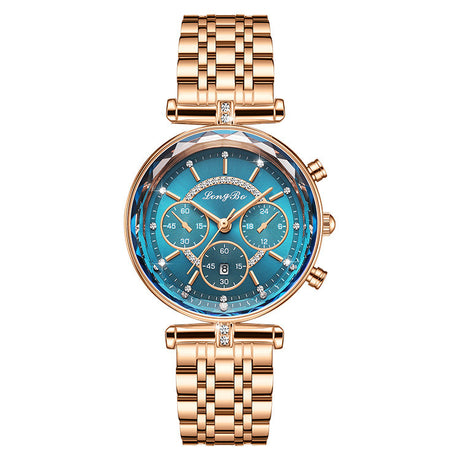 Waterproof Casual Three-eye Women's Watch - Dazpy