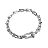 Punk Style Thick Chain U-shaped Bamboo Joint Diamond Bracelet - Dazpy