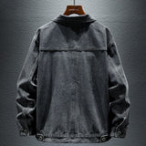 High-grade Black And Gray Denim Coat Men's Autumn New