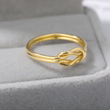 Stainless Steel Gold Twist Ring