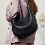 Bolso bandolera de piel suave de lujo: bolso Moon de gran capacidad para mujer