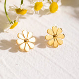 Summer Stainless Steel Light Luxury 18K PVD Plated Daisy Stud Earrings