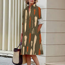 Women's Digital-Print Stretch A-Line Midi Dress